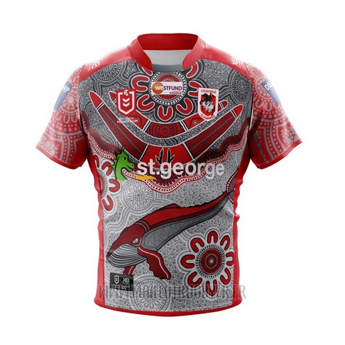 T-shirt De Rugby St George Illawarra Dragons NRL 2014 - ISC - Taille S - Occasion